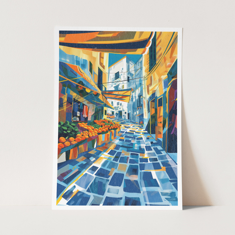 Stampa Talia - Bancarelle - Illustrazione 21 x 29,7