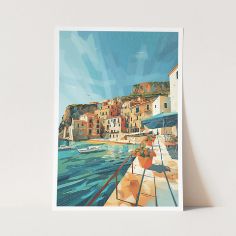 Stampa Talia - Terrazza - Illustrazione 21 x 29,7