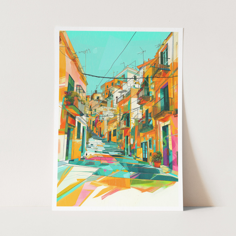 Stampa Talia - In salita - Illustrazione 21 x 29,7