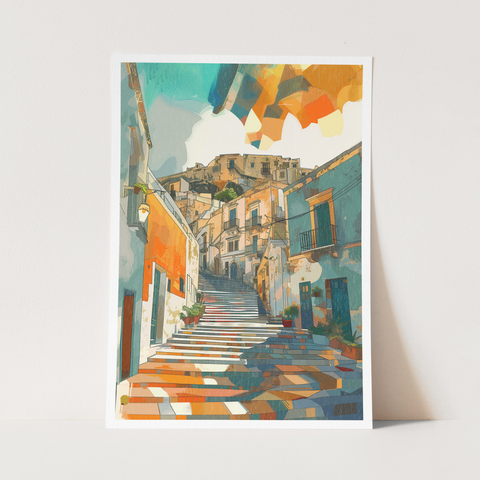 Stampa Talia - Portoni - Illustrazione 21 x 29,7
