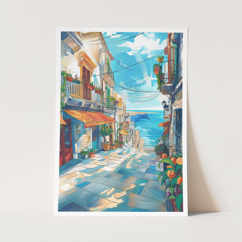 Stampa Talia - Sud - Illustrazione 21 x 29,7