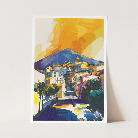 Stampa Talia - Etna - Illustrazione 21 x 29,7