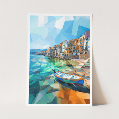 Stampa Talia - Ormeggi - Illustrazione 21 x 29,7