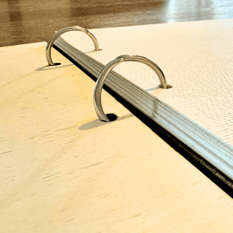 Album Portafoto 29 x 22 A4 rilegato a mano con Copertina e ultima pagina in Legno - Personalizzato per Matrimonio