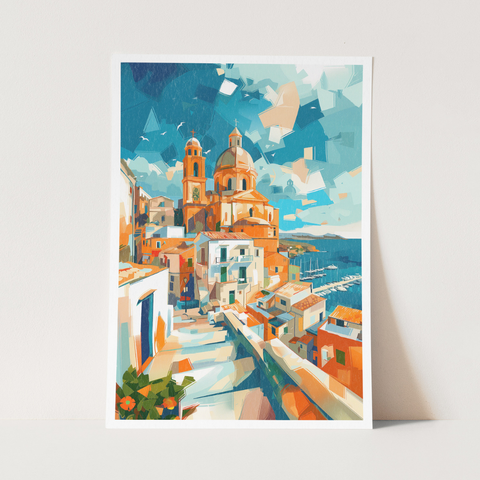 Stampa Talia - Campanile - Illustrazione 21 x 29,7