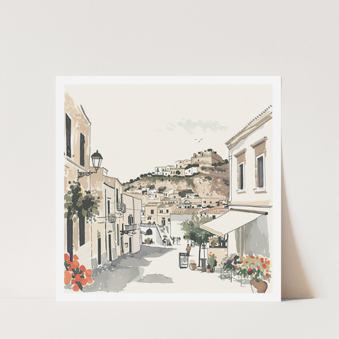 Stampa Talia - Domenica - Illustrazione 21 x 21