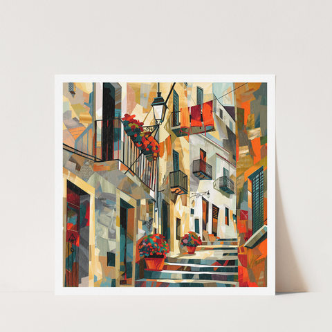Stampa Talia - Vico Stretto - Illustrazione 21 x 21