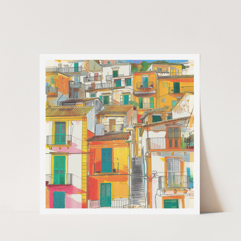 Stampa Talia - Salita - Illustrazione 21 x 21