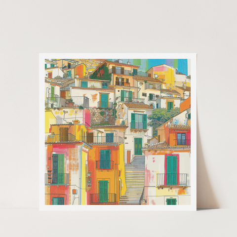 Stampa Talia - Salita - Illustrazione 21 x 21