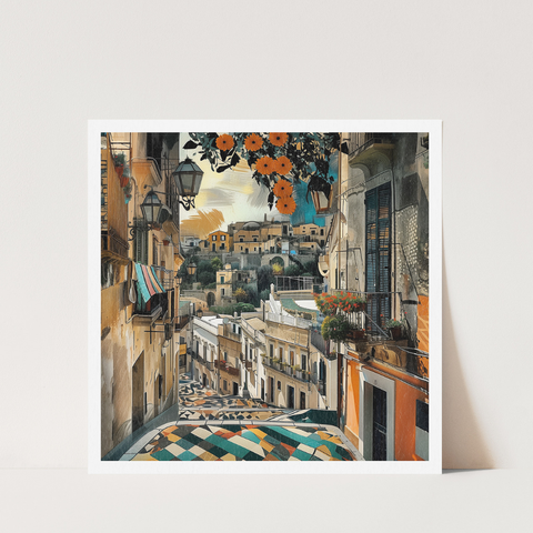 Stampa Talia - Scorcio - Illustrazione 21 x 21