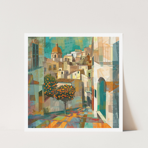 Stampa Talia - Vicolo - Illustrazione 21 x 21