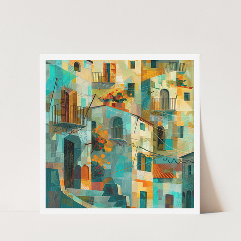Stampa Talia - Cartellone - Illustrazione 21 x 21