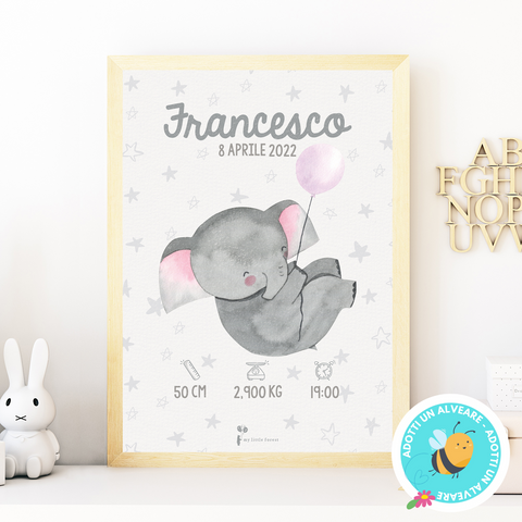 Poster Nascita - Elefante