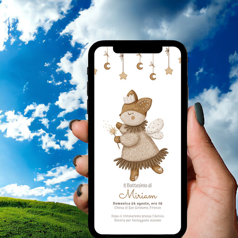 Invito digitale personalizzato per Battesimo, Compleanno