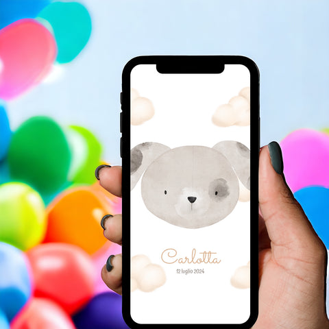 Invito digitale personalizzato per Battesimo, Compleanno