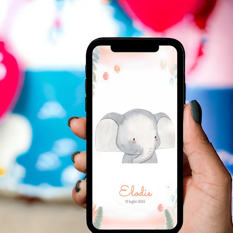 Invito digitale personalizzato per Battesimo, Compleanno