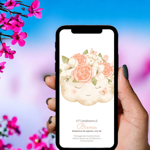 Invito digitale personalizzato per Battesimo, Compleanno