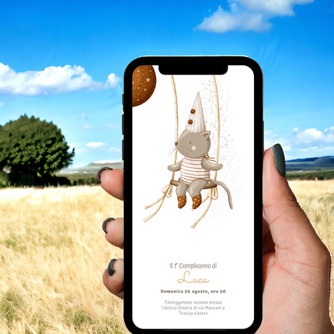 Invito digitale personalizzato per Battesimo, Compleanno