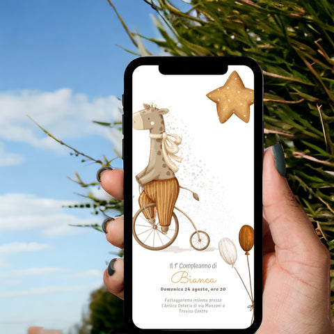 Invito digitale personalizzato per Battesimo, Compleanno