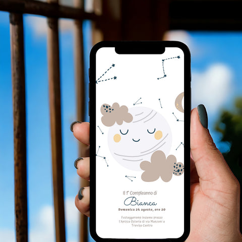 Invito digitale personalizzato per Battesimo, Compleanno