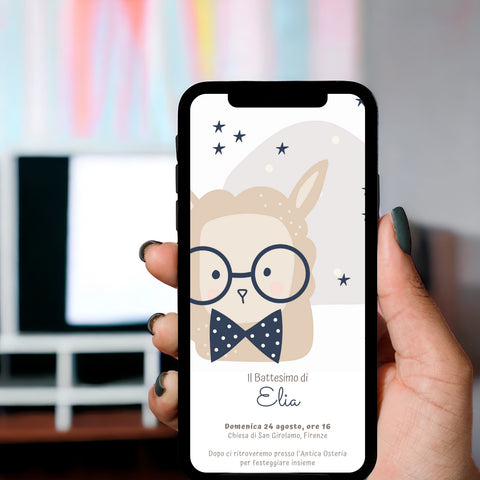 Invito digitale personalizzato per Battesimo, Compleanno