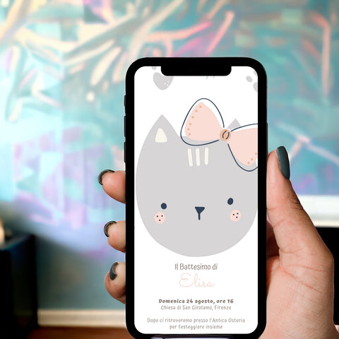 Invito digitale personalizzato per Battesimo, Compleanno