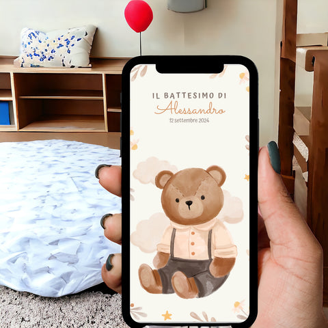 Invito digitale personalizzato per Battesimo, Compleanno