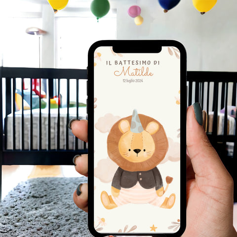Invito digitale personalizzato per Battesimo, Compleanno