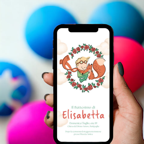 Invito digitale personalizzato per Battesimo, Compleanno