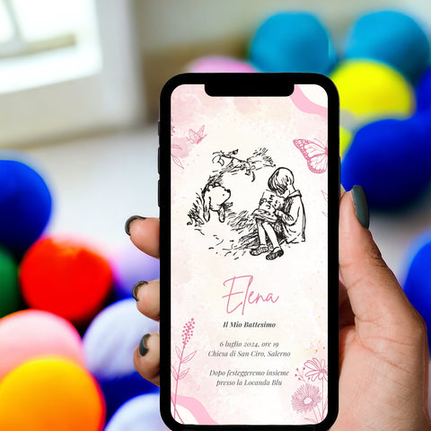 Invito digitale personalizzato per Battesimo, Compleanno