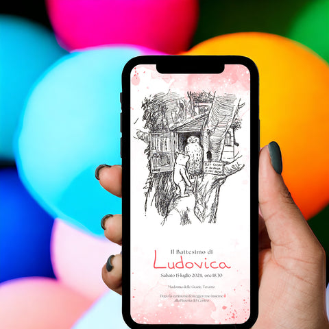 Invito digitale personalizzato per Battesimo, Compleanno