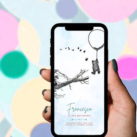 Invito digitale personalizzato per Battesimo, Compleanno