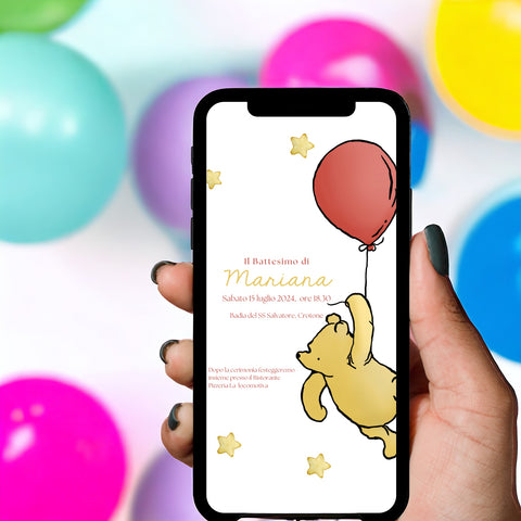 Invito digitale personalizzato per Battesimo, Compleanno