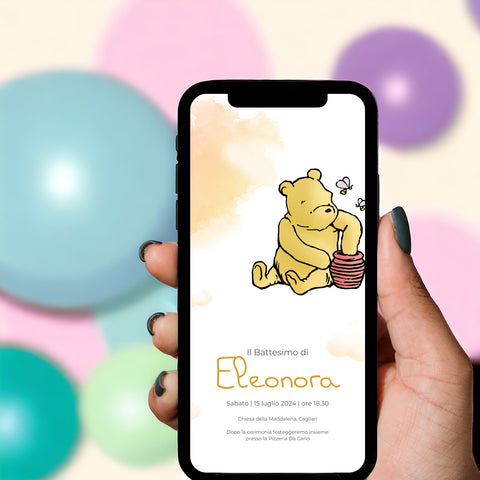 Invito digitale personalizzato per Battesimo, Compleanno