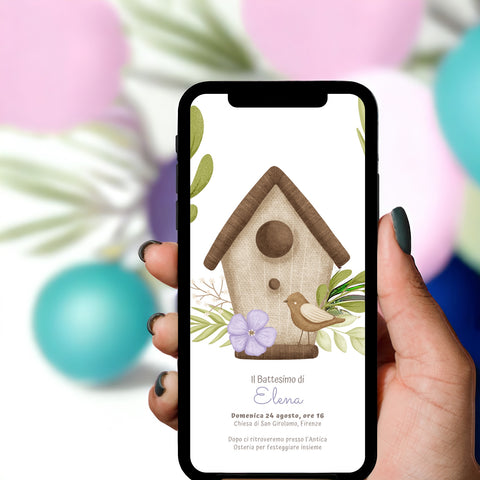 Invito digitale personalizzato per Battesimo, Compleanno