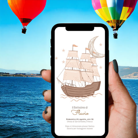 Invito digitale personalizzato per Battesimo, Compleanno