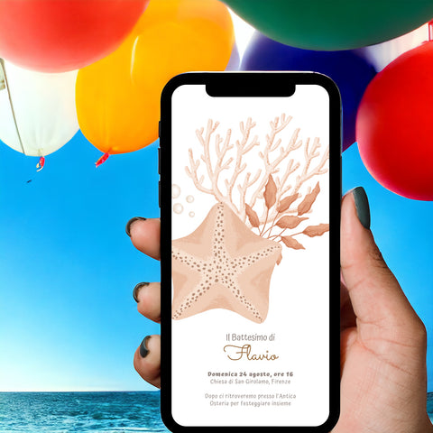 Invito digitale personalizzato per Battesimo, Compleanno