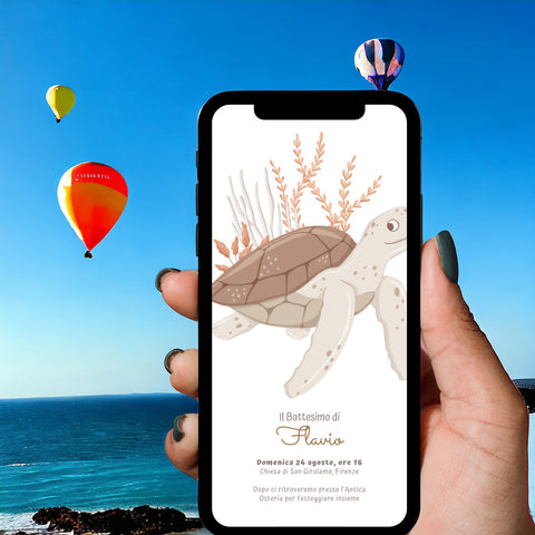 Invito digitale personalizzato per Battesimo, Compleanno