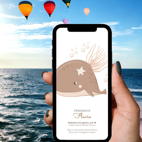 Invito digitale personalizzato per Battesimo, Compleanno