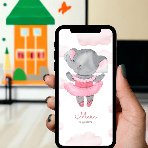Invito digitale personalizzato per Battesimo, Compleanno