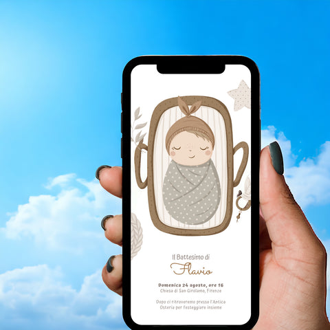 Invito digitale personalizzato per Battesimo, Compleanno