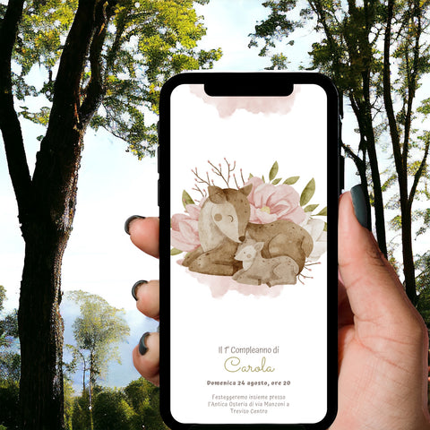 Invito digitale personalizzato per Battesimo, Compleanno