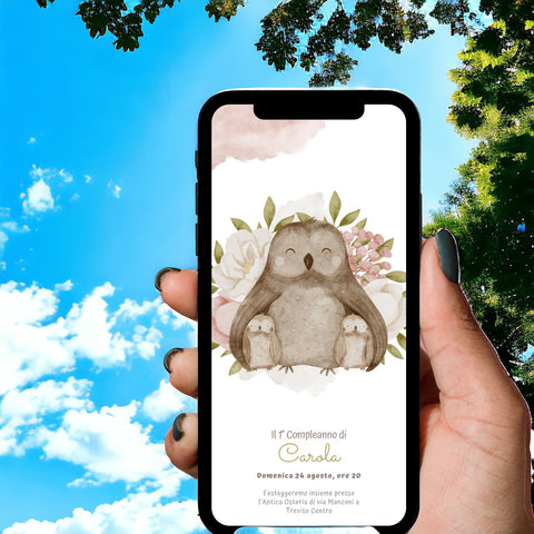 Invito digitale personalizzato per Battesimo, Compleanno