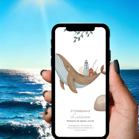 Invito digitale personalizzato per Battesimo, Compleanno
