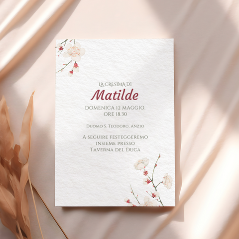 Invito personalizzato per Prima Comunione, Cresima, Laurea