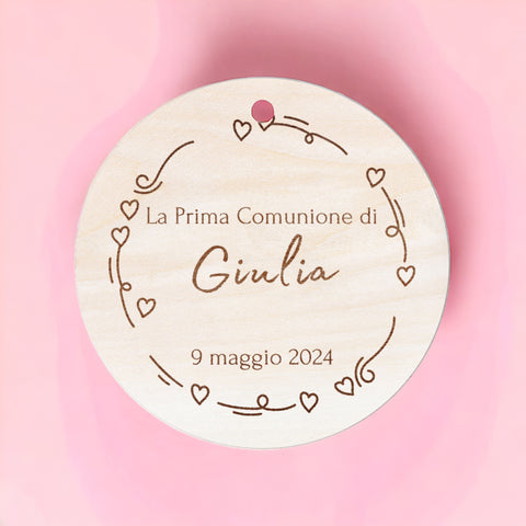 Tag personalizzati in legno per Bomboniere