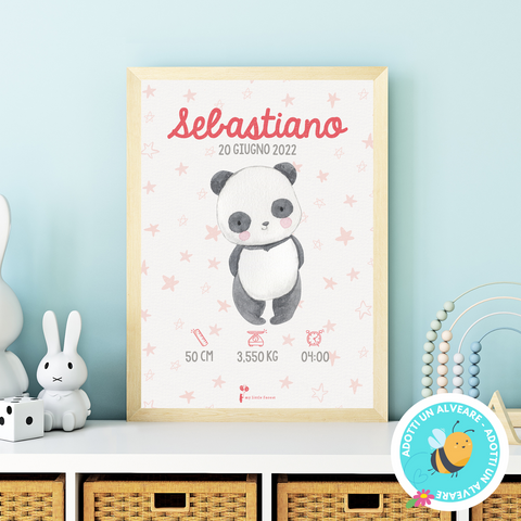 Poster Nascita - Panda