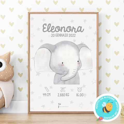 Poster Nascita - Elefante