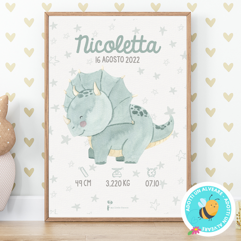 Poster Nascita - Triceratopo