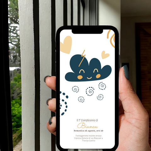 Invito digitale personalizzato per Battesimo, Compleanno